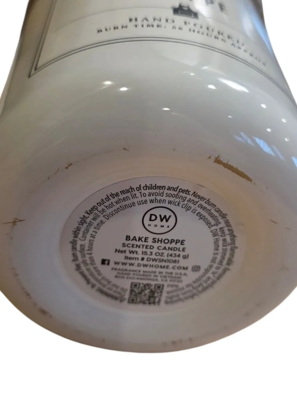 DW Home White Bake Shoppe Scented Candle 15.3 oz NWT